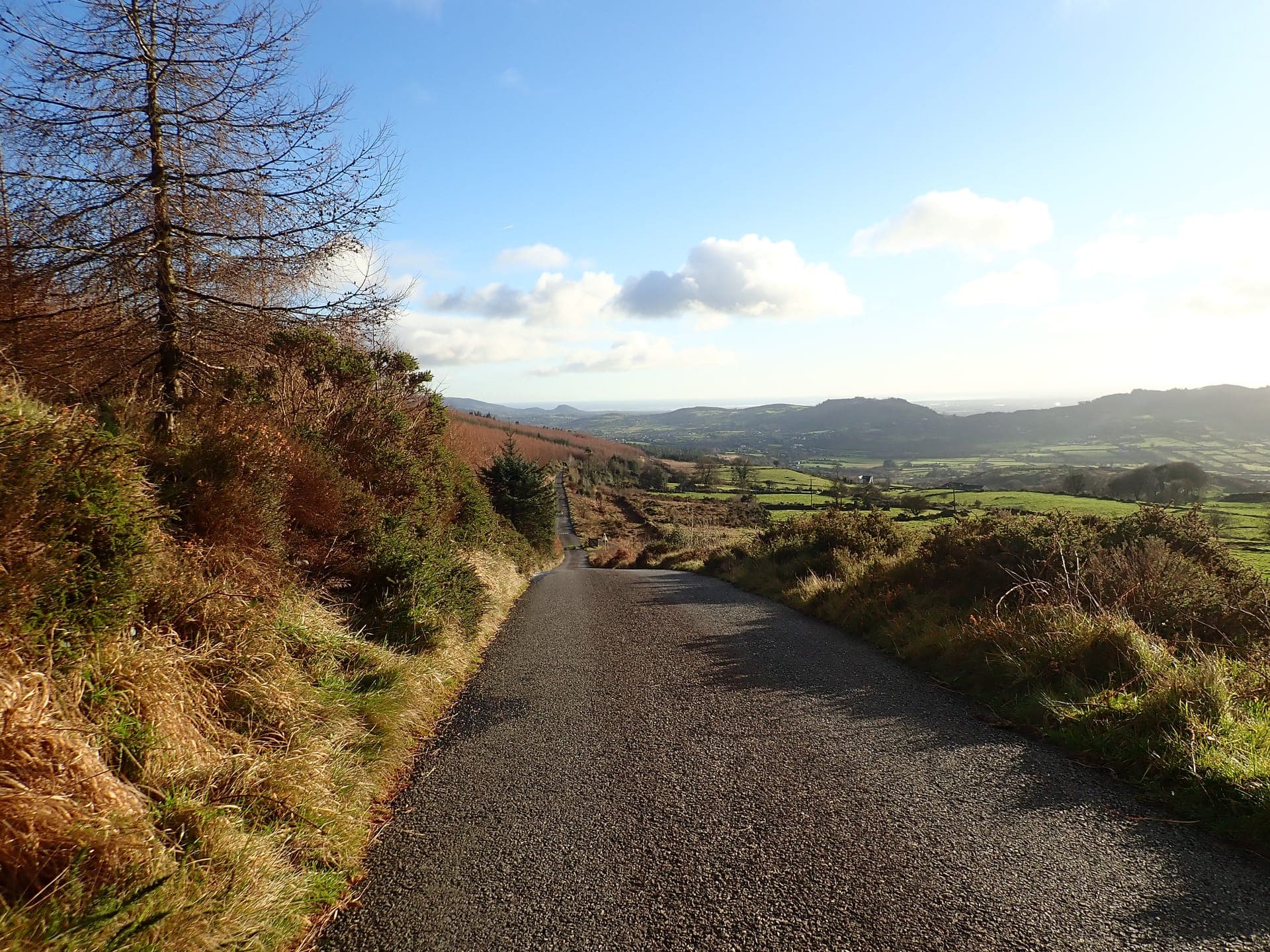 Rolling green hills of the ancient Ring of Gullion volcanic landscape